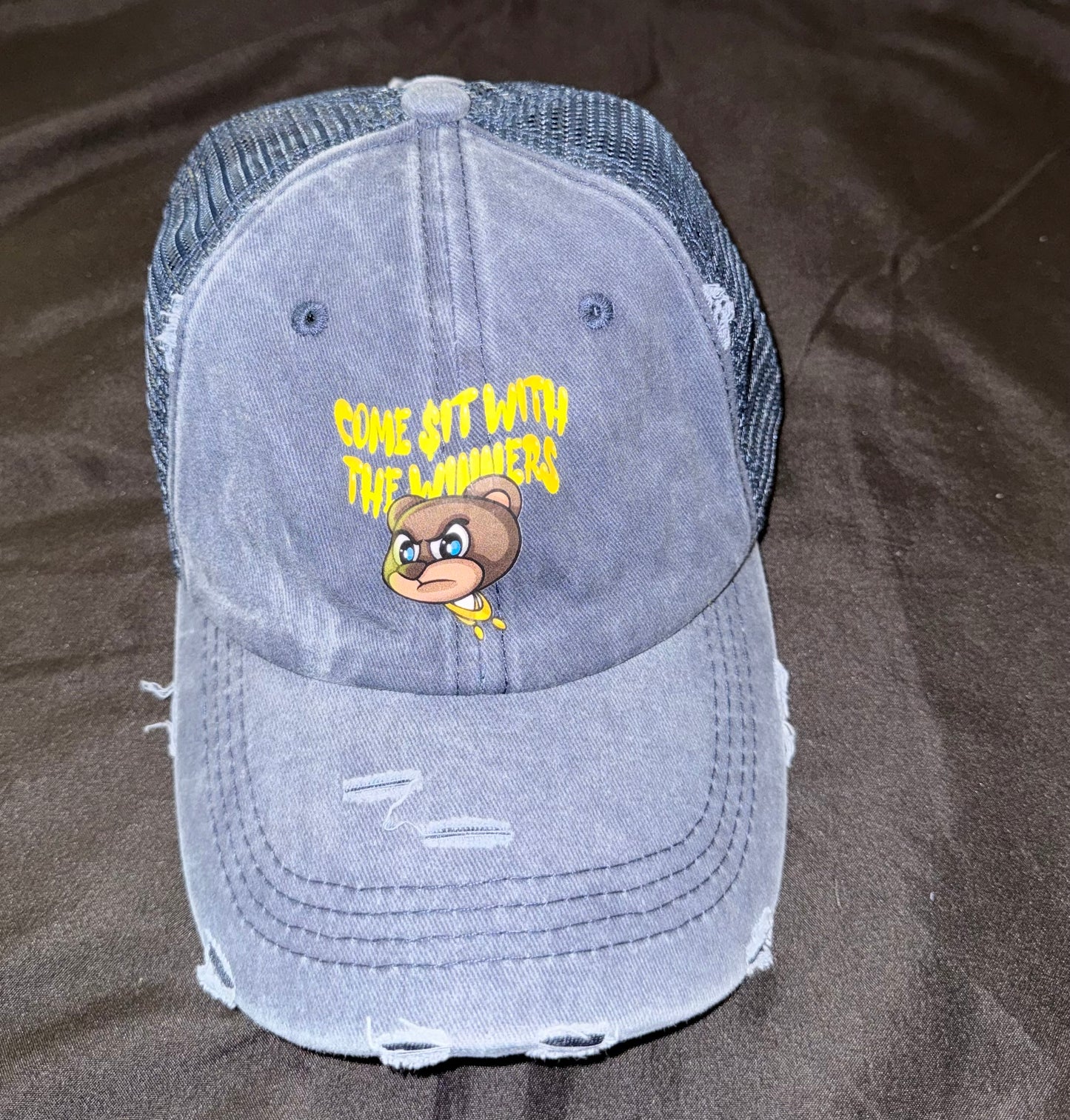 🏆THE WINNING TEAM🏆 navy/maize designer trucker hat