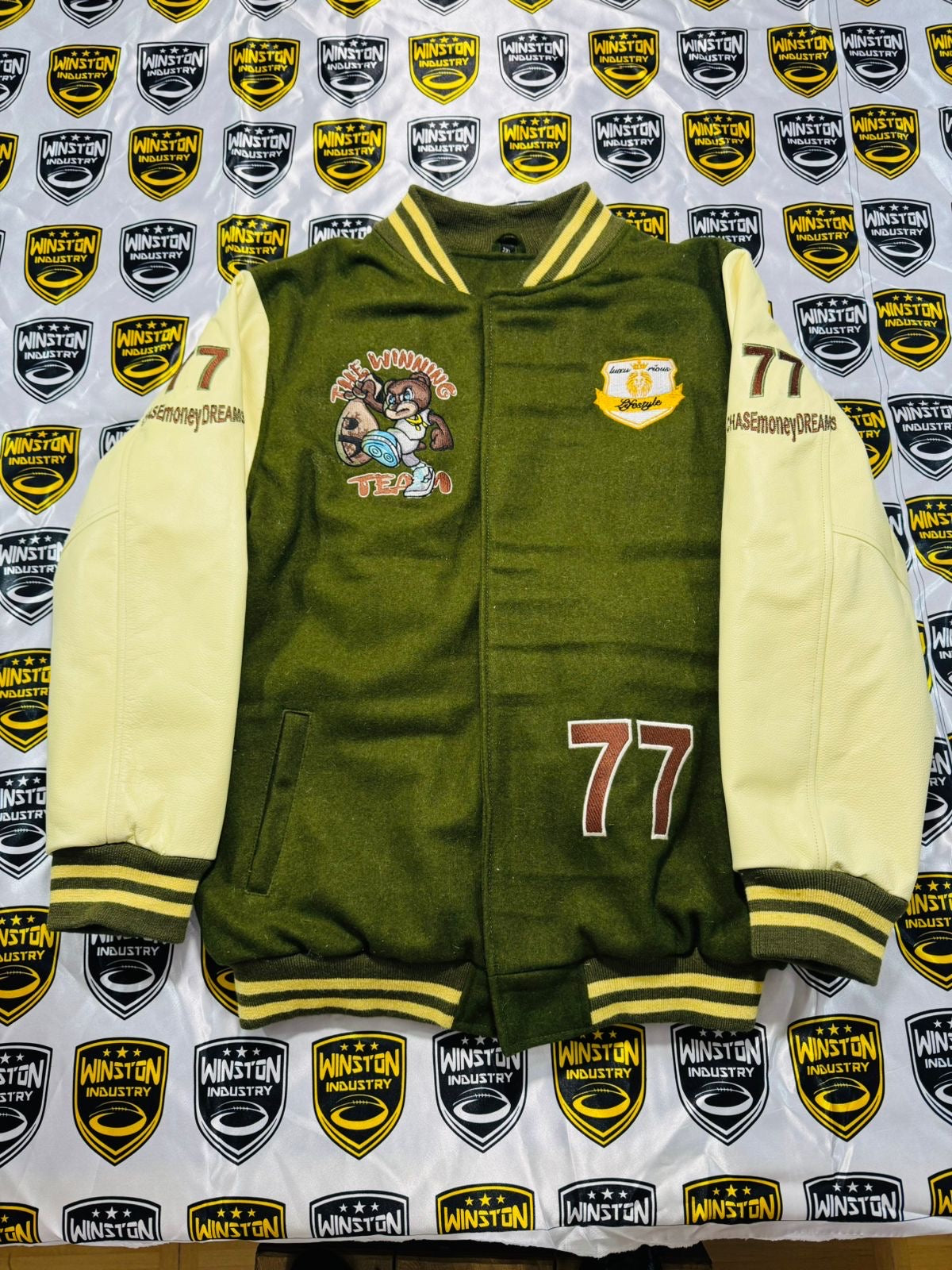 🏆THE WINNING TEAM🏆 (PRE-ORDER) Luxurious LifestyleCreationz designer Varsity Jacket Limited(Cadillac)Edition