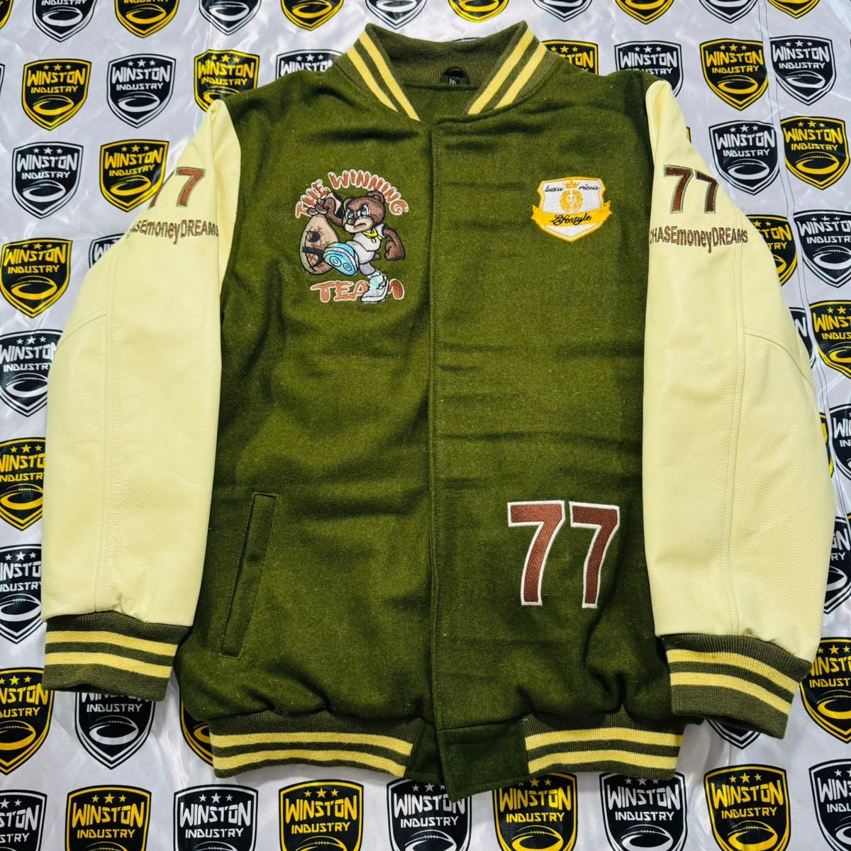 🏆THE WINNING TEAM🏆 (PRE-ORDER) Luxurious LifestyleCreationz designer Varsity Jacket Limited(Cadillac)Edition