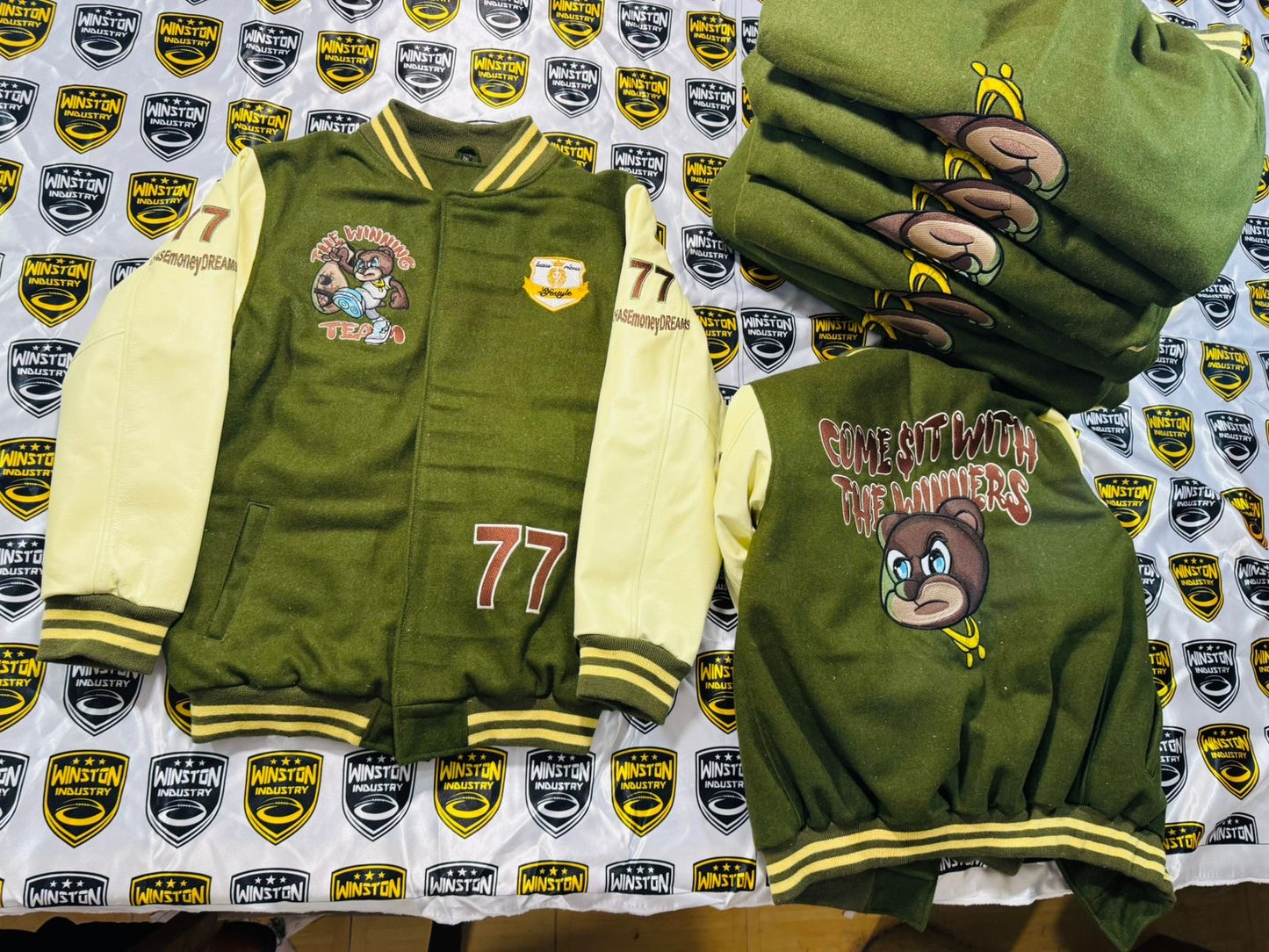 🏆THE WINNING TEAM🏆 (PRE-ORDER) Luxurious LifestyleCreationz designer Varsity Jacket Limited(Cadillac)Edition