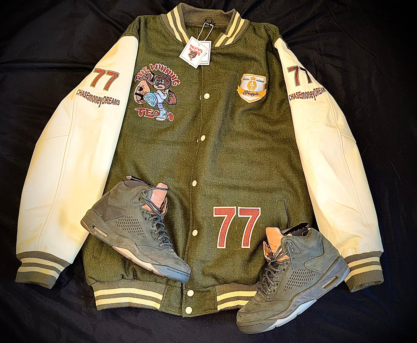 🏆THE WINNING TEAM🏆 Luxurious LifestyleCreationz designer Varsity Jacket Limited(Cadillac)Edition