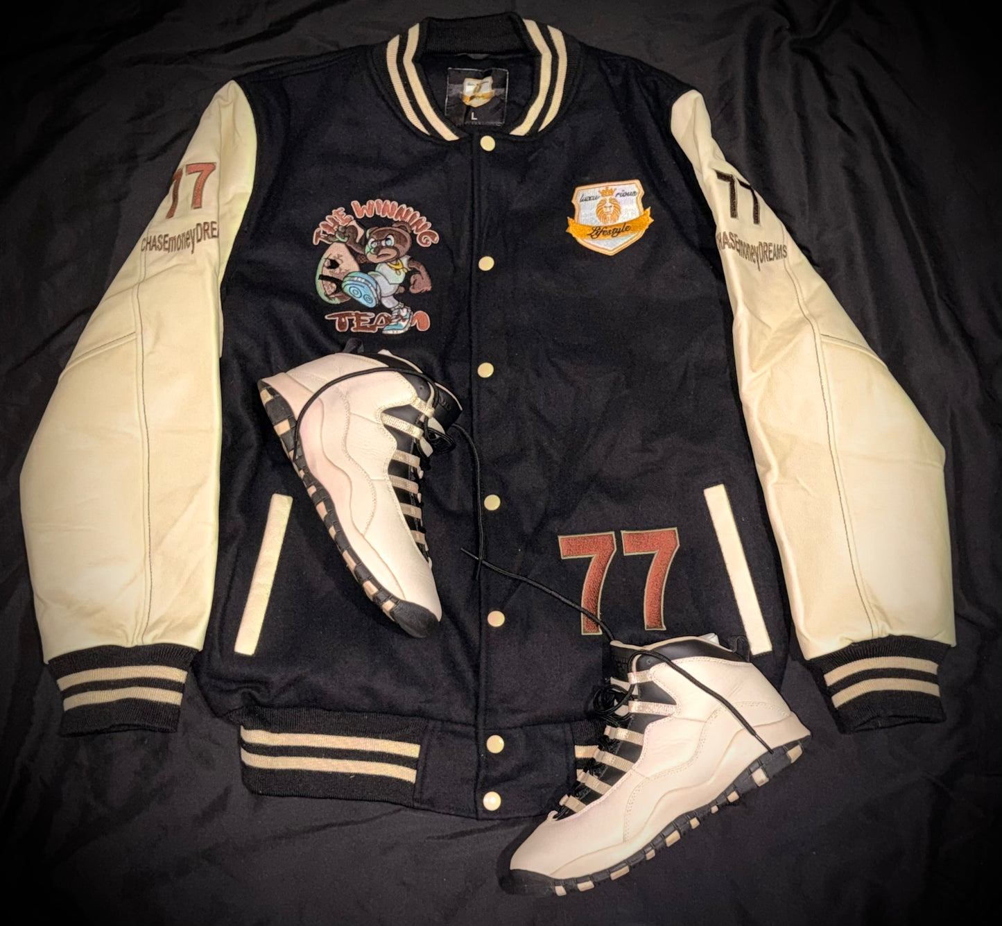 🏆THE WINNING TEAM🏆 Luxurious LifestyleCreationz designer Varsity Jacket Limited Edition.